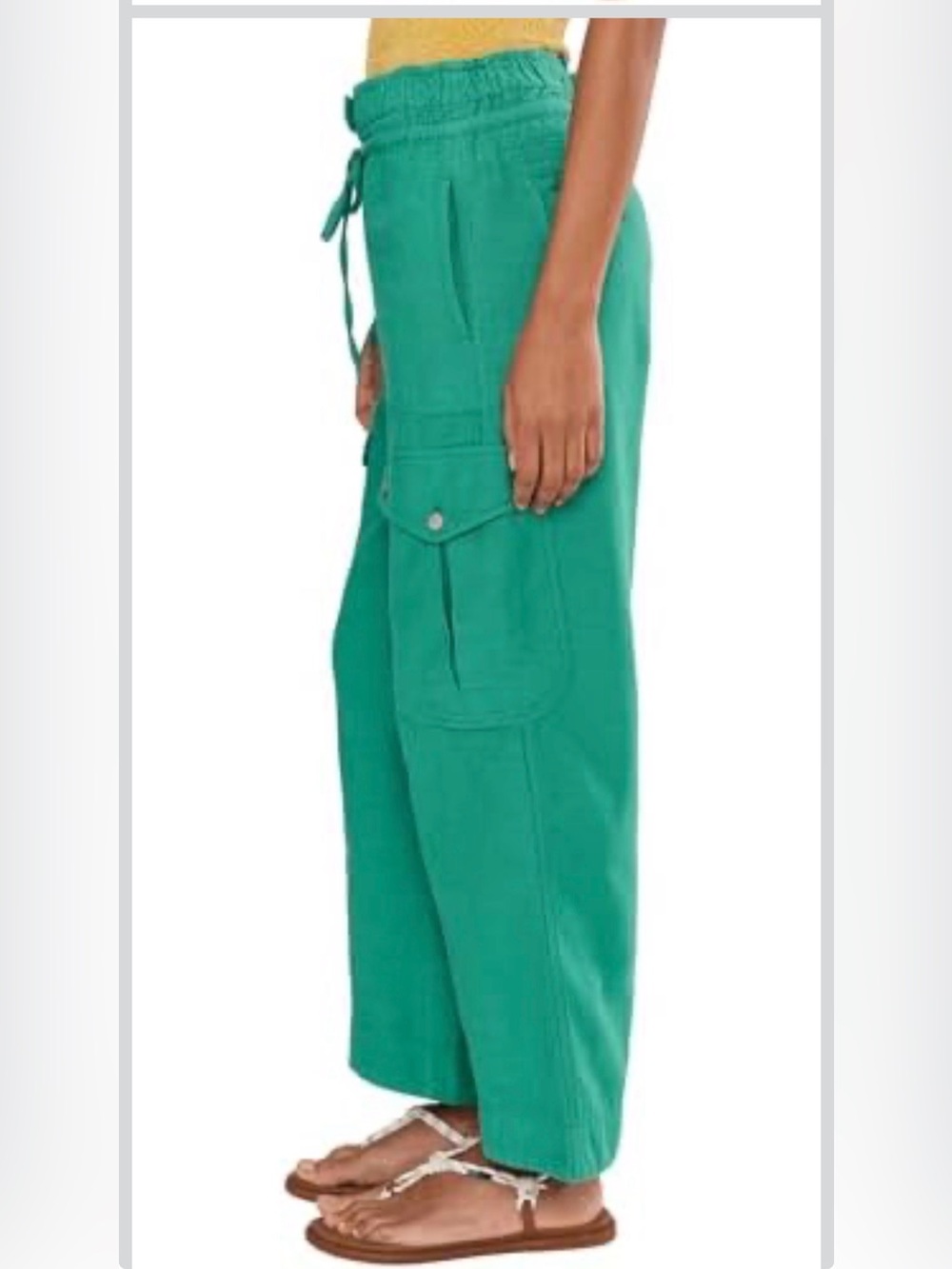 NWT We The Free People Park Ave Green Cargo Pants Size M - Picture 3 of 9